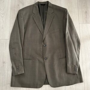 Pavone Zignone Italian Super 110's Beige White Blazer 100% Wool 50 Long